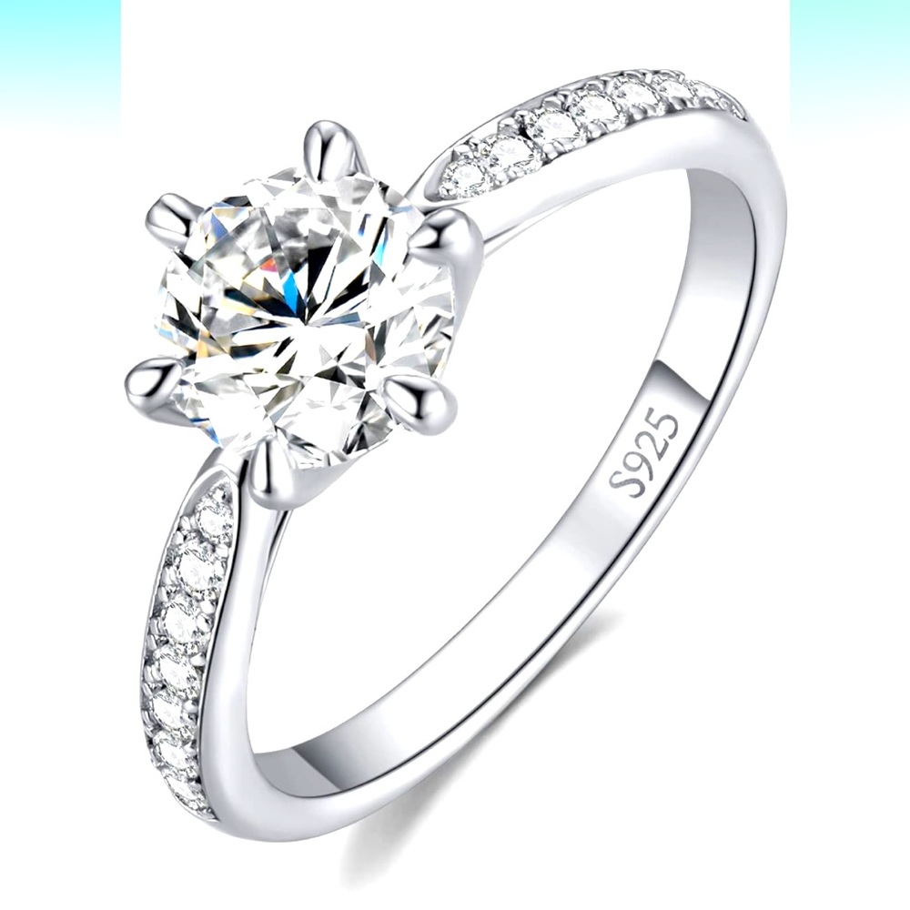 Classic 1.5 CT Moissanite Solitaire Engagement Promise 925 Sterling Silv… - Picture 9 of 9